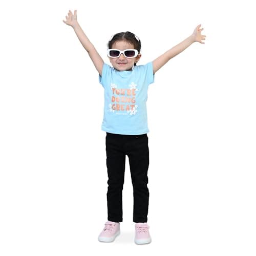 Girls Summer Letter Print T-shirt