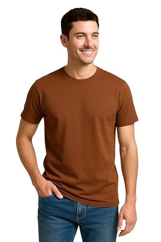 Romba Men's Solid Cotton Short Sleeve T-Shirt with Soft Material Multiple Sizes Suitable for Daily Occasions and Casual Use
