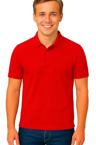 Men’s Polo T-Shirt – Classic Short Sleeve Casual Top, Soft Cotton Feel, Comfortable Fit for Daily Wear
