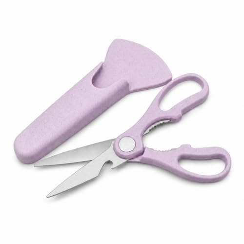 Kitchen Scissors Stainless Steel With Magnetic Cover Multi-Function Shears With Nut Cracker Bottle Opener Cutter For Chicken Meat Herbs Vegetables Household Cooking Tools, S-233 (Pink)