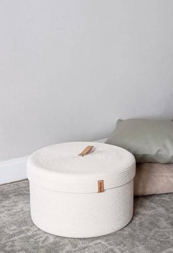 Woven It - Basket With Lid (15×30×15Cm) Can be used in Kitchen, Toilet, Living Room, Dining Room, Bed Room, Kids Room, Indoor & outdoor.