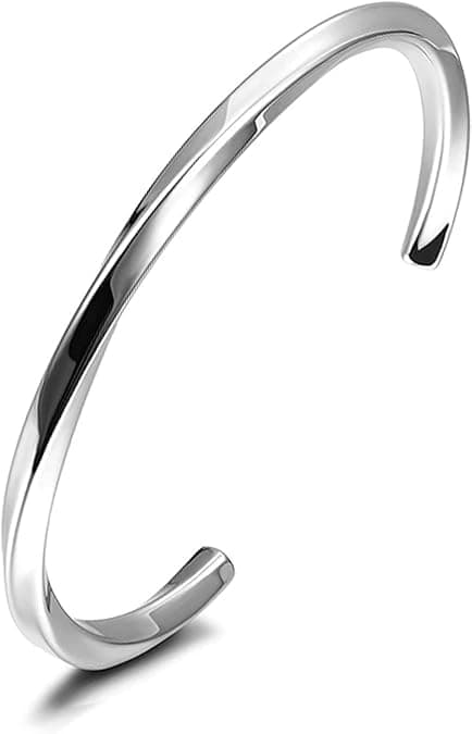 NUBIAA 18K Gold Plated Stainless Steel Irregular Twist Open Cuff Resizable Men Stainless Steel Cuff Bracelet Bangle Twist Mobius Endless Love Bracelet Jewelry Men Women