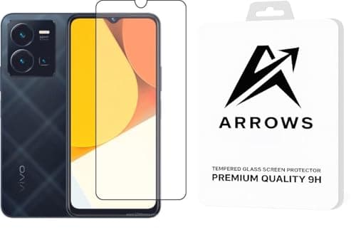 ARROWS Tempered Glass Screen Protector compatible with Vivo Y35 – Black Frame, Anti-Dust ESD Technology, Scratch Resistant, Bubble-Free Installation, HD Clarity (Vivo Y35)