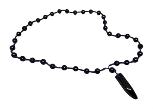OX Two-Tone Elephant Tooth Pendant Beaded Necklace for Men - Black