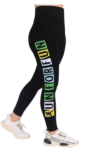 MIZAYA Women's High Waist Leggings with Side Print Fashion Design - Comfortable Workout Gym Pants for Girls and Women