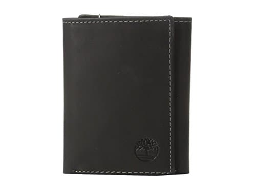 Timberland Men's Cavalieri Trifold | Leather trifold wallet, 4.25 x 3.5 in. closed with 6 card slots, 2 slip pockets, an ID window and a divided bill section.
