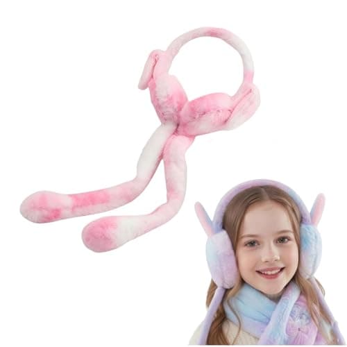 Trubliz Girls Moving Earmuffs with Jumping Bunny Ears & Sound | Soft Faux Fur Winter Ear Warmers for Kids & Women | Cute Warm Headband for Cold Weather - Pack of 1