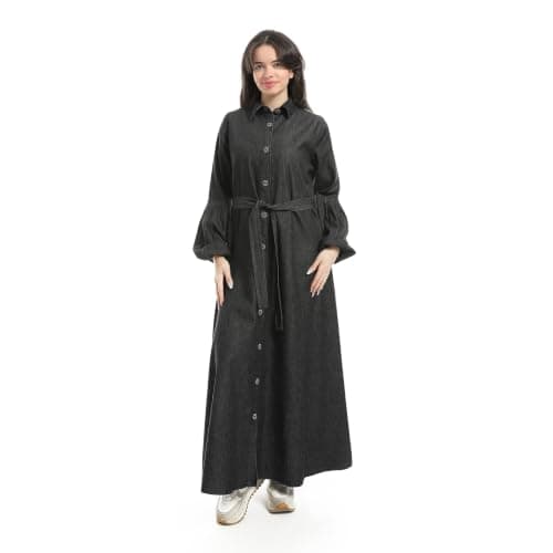 Andora womens Long Sleeves Buttons Closure Denim Dress (pack of 1)