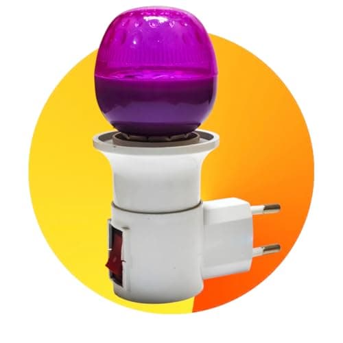 Night Light with Switch Electric Base, Decorative LED Light, Direct Operation + 3W LED Light Bulb for Night Light Decoration Party (Purple) Lamp