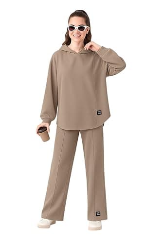 Romba Women's Athletic Set – Soft and Comfortable Cotton Material Wrinkle & Pilling Resistant – Romba Girls & Women Hooded Sports Trung Track suit