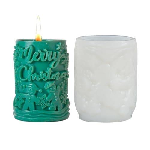 Christmas Candle Silicone Molds, 3D Candle Molds for Candle Making, Silicone Epoxy Resin Mold, Ornament Mould for DIY Candle Soaps Home Decor (C849) Craft mold