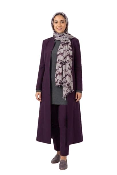 Linen Printed Scarf for Women - Size 200 * 75 cm | Elegant Design and Comfortable Light Material - Code 2428
