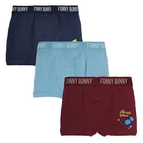 Funny Bunny Pack of 3 Boys Cotton Lycra Boxer Shorts Underpants