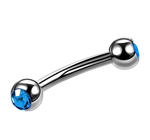 Other Light Blue Titanium 16g Eyebrow Piercing Jewelry