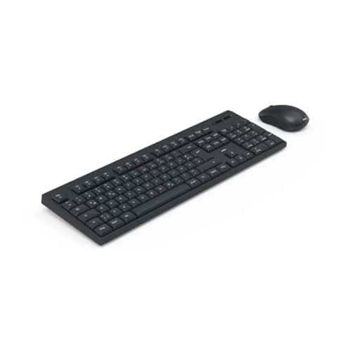 Hama “WKM-100” Wireless Keyboard with Mouse, Wireless, Batteries, black, QWERTY GULF Keyboard mouse set