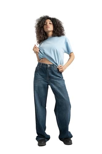 ASTK Womens Wide Leg Fit Jeans (pack of 1) Pants