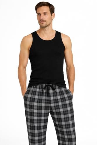 Ajyal Classic Men's Cotton Tank Top, Sleeveless Athletic Vest, 100% Cotton Shirt