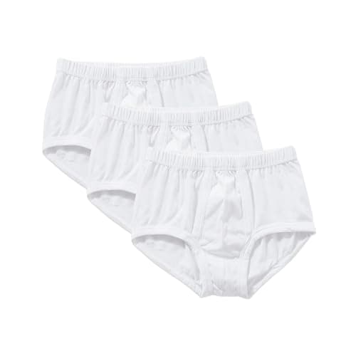 Embrator Pack of 3 Men's 100% Cotton White Briefs Underwear (White, XL/5) Underpants