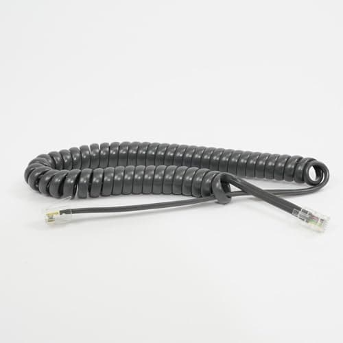 Coiled Telephone Headset Cord for Use with Landline Phones, VoIP Phones - Rj22 (Gray) Electronic cable