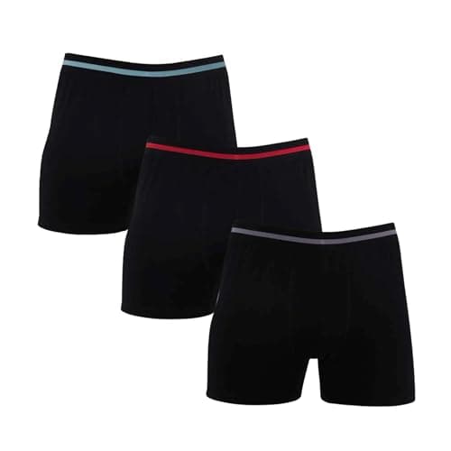 Dice Pack of 3 Basic Comfort Cotton Boxer Underwear for Men (Black, 2XL) Underpants