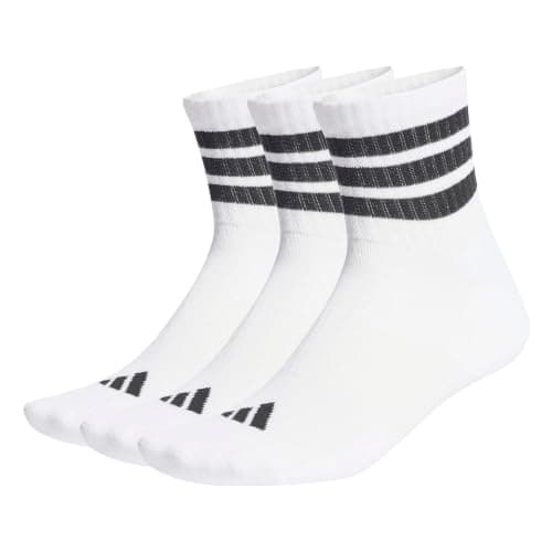 adidas Unisex 3 Stripes Cushioned Sportswear Mid Cut Socks 3 Pair Pack Socks