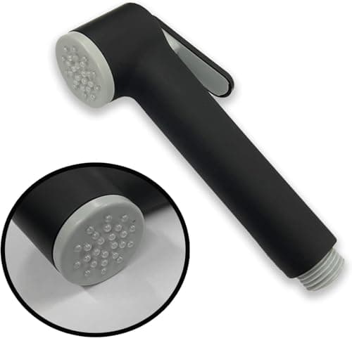 Black Handheld Bidet Sprayer for Personal Hygiene & Bathroom Cleaning | Black handheld bidet sprayer for personal hygiene, toilet rinsing and everyday bathroom cleaning. Faucet