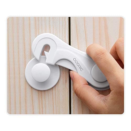 Cabinet Locks - Adoric Life Child Safety Locks 4 Pack - Baby Safety Cabinet Locks - Baby Proofing Cabinet Kitchen System with Strong Adhesive Tape Baby product