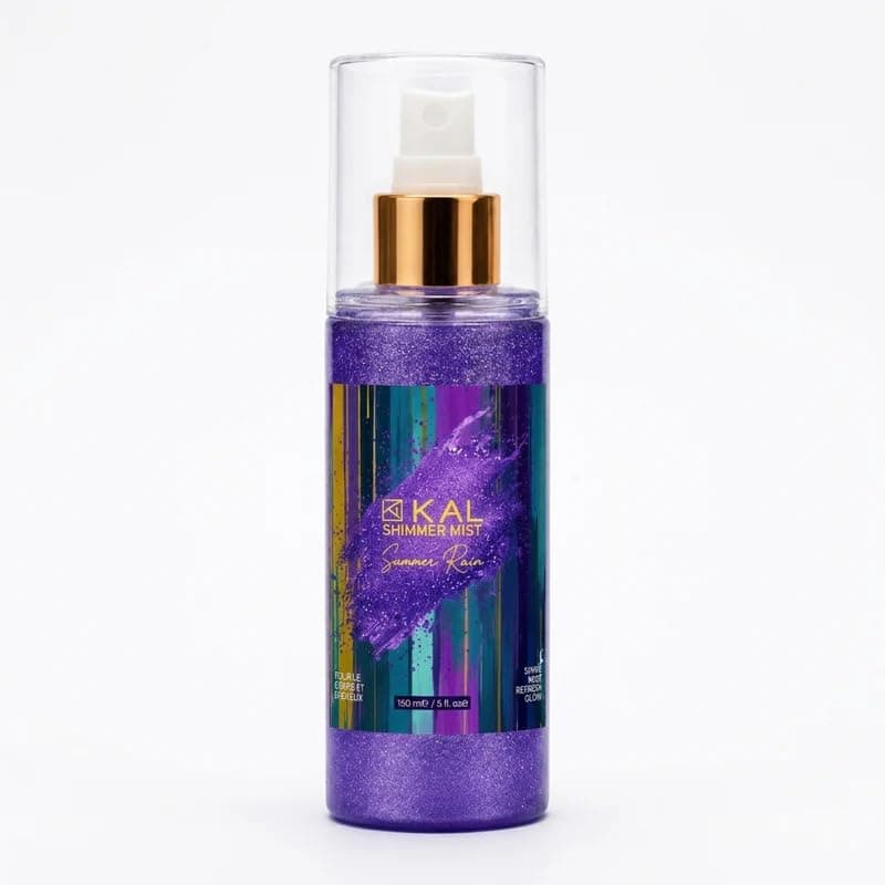 Kaline Shimmer Mist Summer Rain Spray, 150 ml | Gold Glitter Formula, For Body & Hair, Pump Spray Bottle, Radiant Finish, Festive Glow Personal fragrance