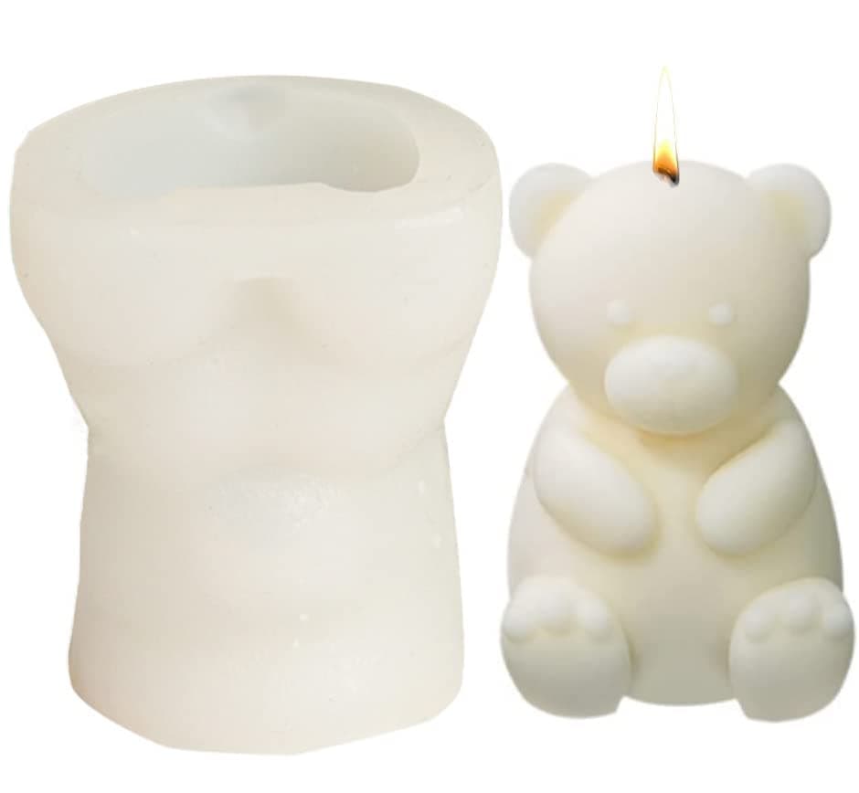 Suxgumoe 3D Teddy Bear Silicone Mold, Cute Candle & Resin Mold for Scented Candles, Soap DIY Mould Craft mold