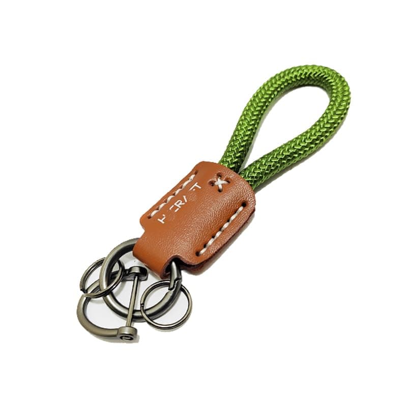 KaberMisr 2020 KaberMisr Car Keychain Metal Braided Leather Keychain With Screwdriver For Cars Motorcycles Home Keys Women (Braided Leather & Metal, Green In Camel Code:10141)