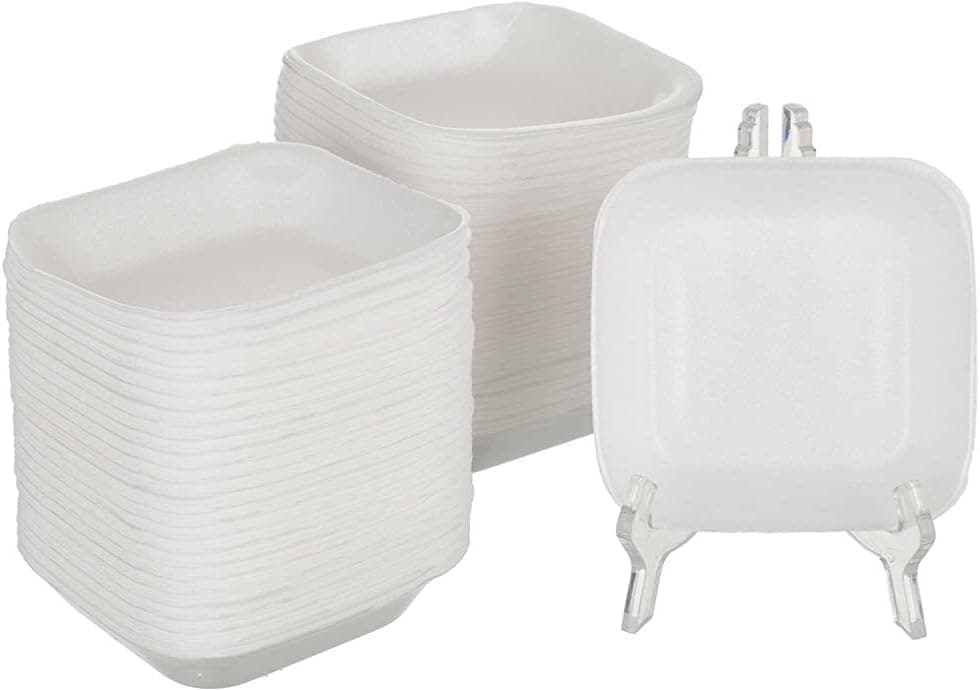 Foam Plates 1/8 K 100 Pieces White Dishware plate