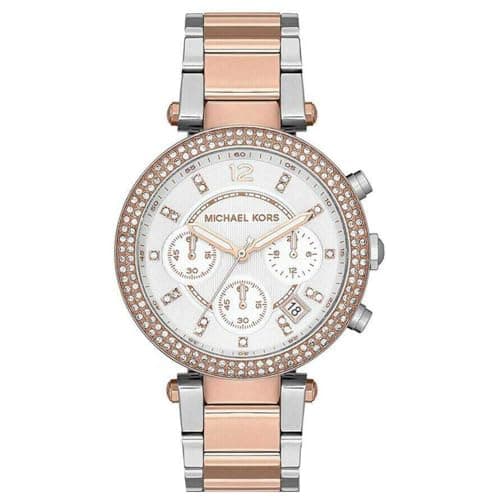 Michael Kors MK5820 Two Tone Rose Gold Ladies Chronograph Date Watch