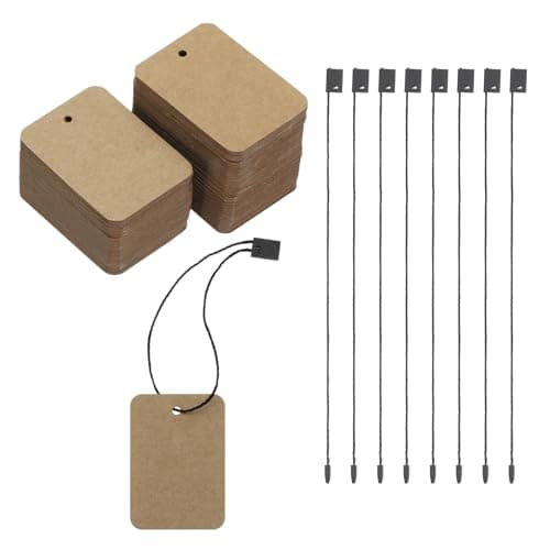 MECCANIXITY 200 Set Brown Paper Small Clothing Price Tags Label