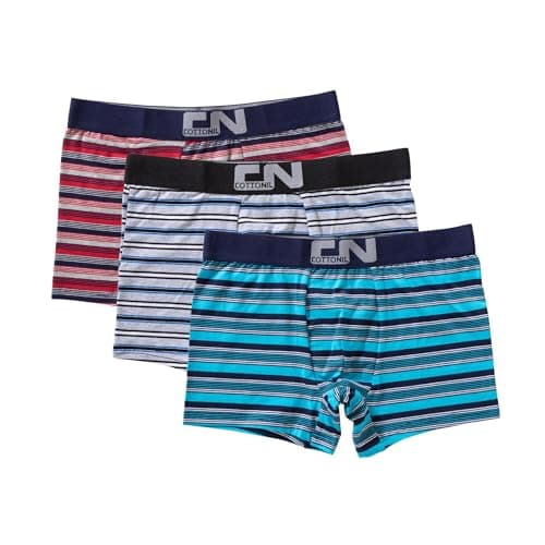 Cottonil Pack of 3 Cotton CN Strip Boxer Underwear for Men Underpants
