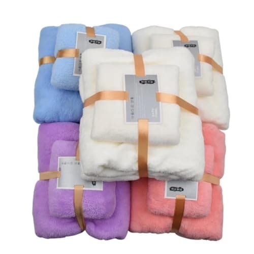 Chic Microfiber Towel Set of 2, Strong Absorbency and Soft Touch Velour Quick Drying with Practical Mesh Bag Multiple Sizes for Daily Use and Travel