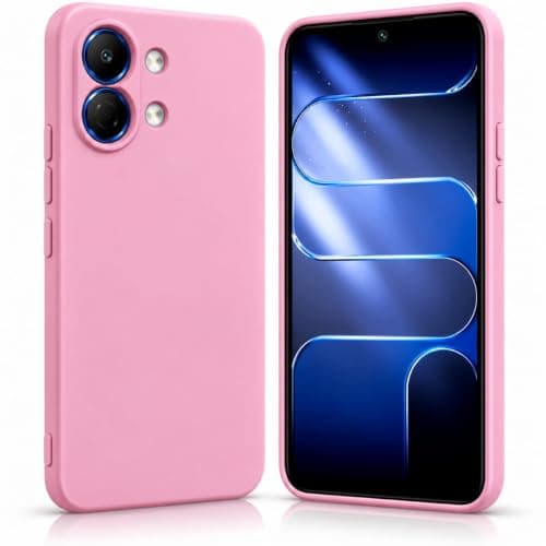 Silicone Case Compatible with TECNO SPARK GO 3 – Ultra Soft Liquid Cover with Microfiber Lining, Full Body Protection, Shockproof, Raised Edges for Camera & Screen, Slim Anti-Scratch, Pink Cellular phone case