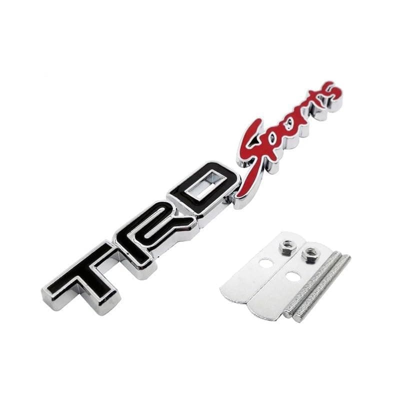 KaberTrade 3D Car Emblem Sticker, High Performance Sport Look, Rivet on Front Grille, Compatible with Toyota TRD Sports (13.5cm, Code:9055) - KaberTrade Vehicle emblem