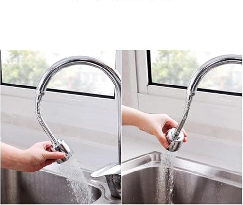 Improved Addition to Kitchen Faucet:360° Swivel Extender with Flexible Sprayer, Dual Water Modes, Leakproof, Easy Installation, Now in Pegui Bell Faucet water aerator