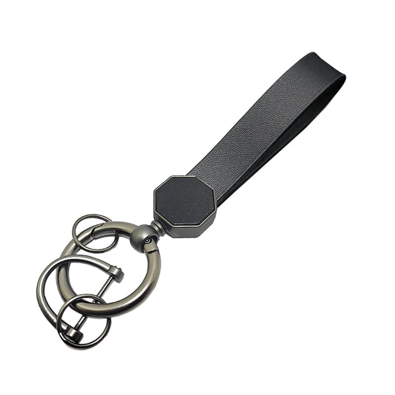 KaberTrade Car Motorcycle Keychain (Leather & Metal, Black, Code:10257) - KaberTrade