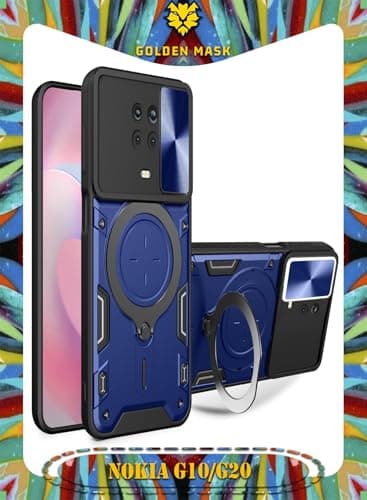 GOLDEN MASK For Nokia G10/G20 Armored Camera Shield Cover Camera Lend Protection, Built-in 360° (Blue) Cellular phone case