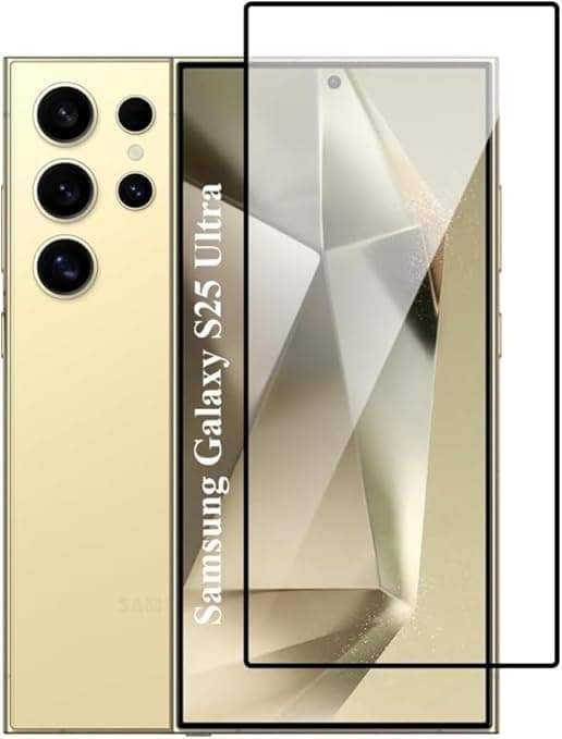 Full Coverage Tempered Glass Screen Protector for Samsung S25 Ultra - 9H Hardness, Bubble Free, Ultra-HD Clarity, Anti-Scratch & Case Friendly.