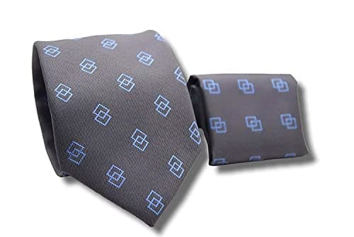 Marco Capelli Microfiber Necktie With Napkin Box For Men Grey-Blue