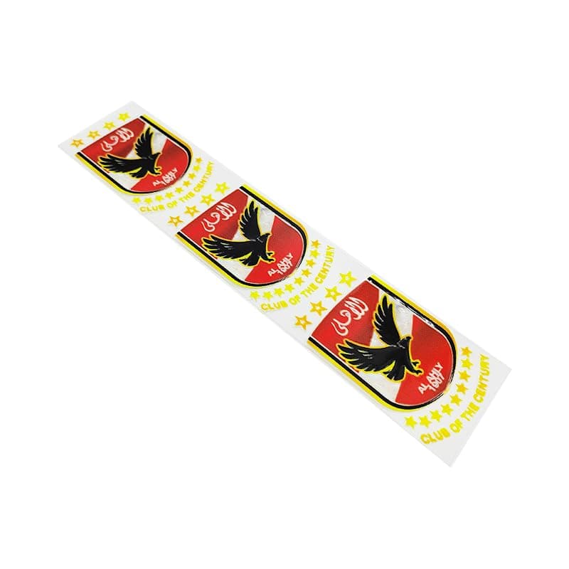 Al Ahly Club Sticker, Al Ahly Sticker for Car, Laptop, Mobile (3 Pieces, Transparent Prominent Stick, Size : 6 x 4 cm, Code:9819) by KaberTrade Sticker decal