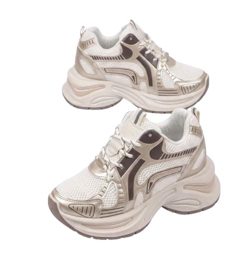 Women's Casual Comfort Fit Hidden Heel 7cm Height Lightweight Supportive Fabric Sneakers Ms Shoes