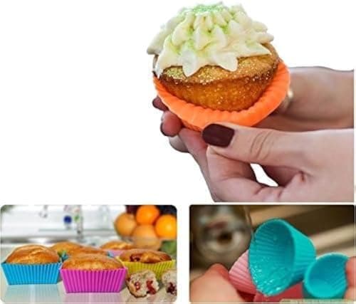 Al-Israa Round Silicone Molds for Cake and Cupcake - Suitable for Baking Cakes, Jelly, Cream Caramel - Kitchen Essential Items Baking pan