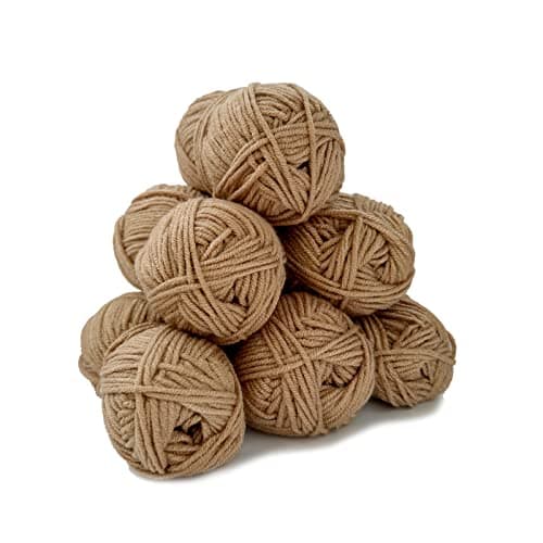 Crochet Yarn Acrylic Double Knitting Wool for Crochet, Yarn for Crochet Acrylic Wool for Knitting 6 x 25g (Brown)