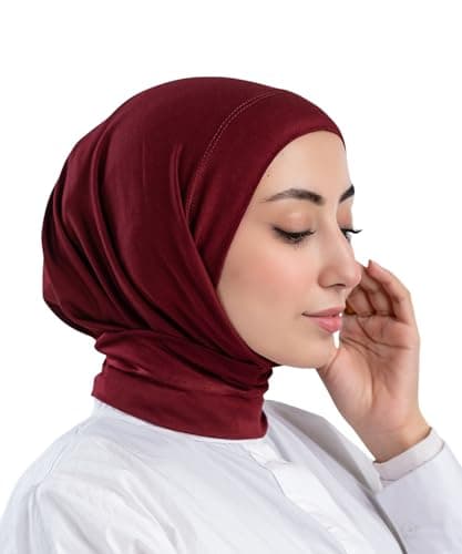 Farah Hijab Viscose Kuwaiti Tapaaia With Rust Resistant Capsin For Women-Dark Red Apparel head neck covering