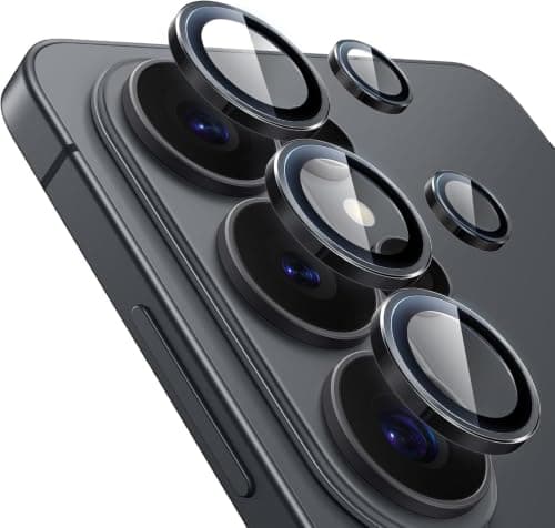Camera Lens Protector for Samsung Galaxy S26 Ultra Accessories, 9H Tempered Glass Metal Ring Camera Cover Screen Protector, Case Friendly, Anti Scratch, Black