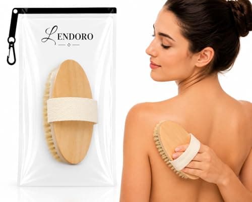 LENDORO Wooden Bath Brush, Cotton Hand Strap(without handle) | Dry Body Brushing Skin cleaning brush
