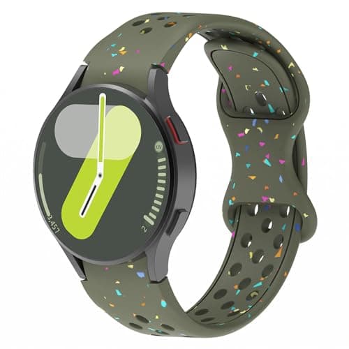 Sport Strap for Samsung Galaxy Watch 7/Watch 6 Classic/Watch 5 Pro, 20 mm Breathable Silicone Replacement Bands for Galaxy Watch FE/Watch 4/Watch 3/Active 2